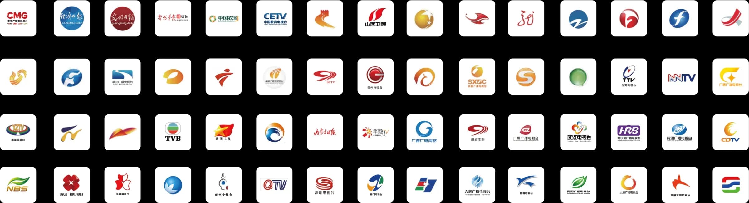 Broadcasters and media groups across China